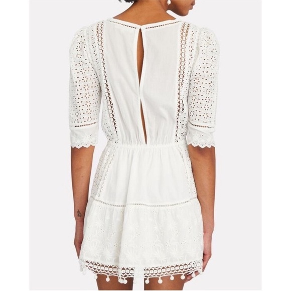 LoveShackFancy Novalie Floral Eyelet Lace Mini Dress Size Medium NEW - Picture 4 of 12